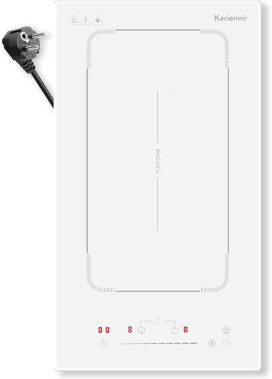 Two-zone induction hob with Flex Zone and Booster function