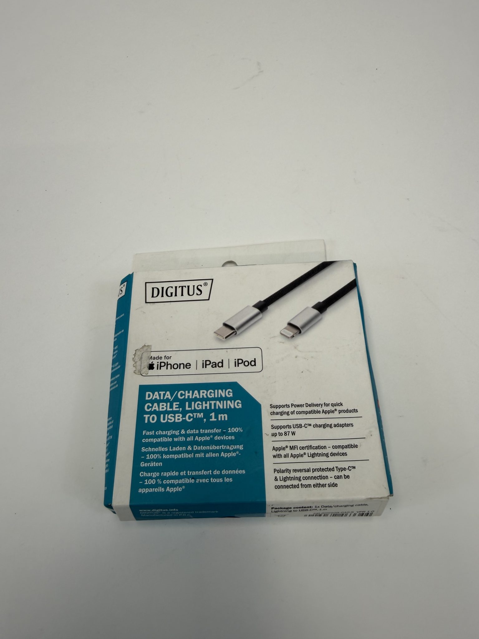 DIGITUS USB-C į Lightning įkrovimo kabelis, 1 m