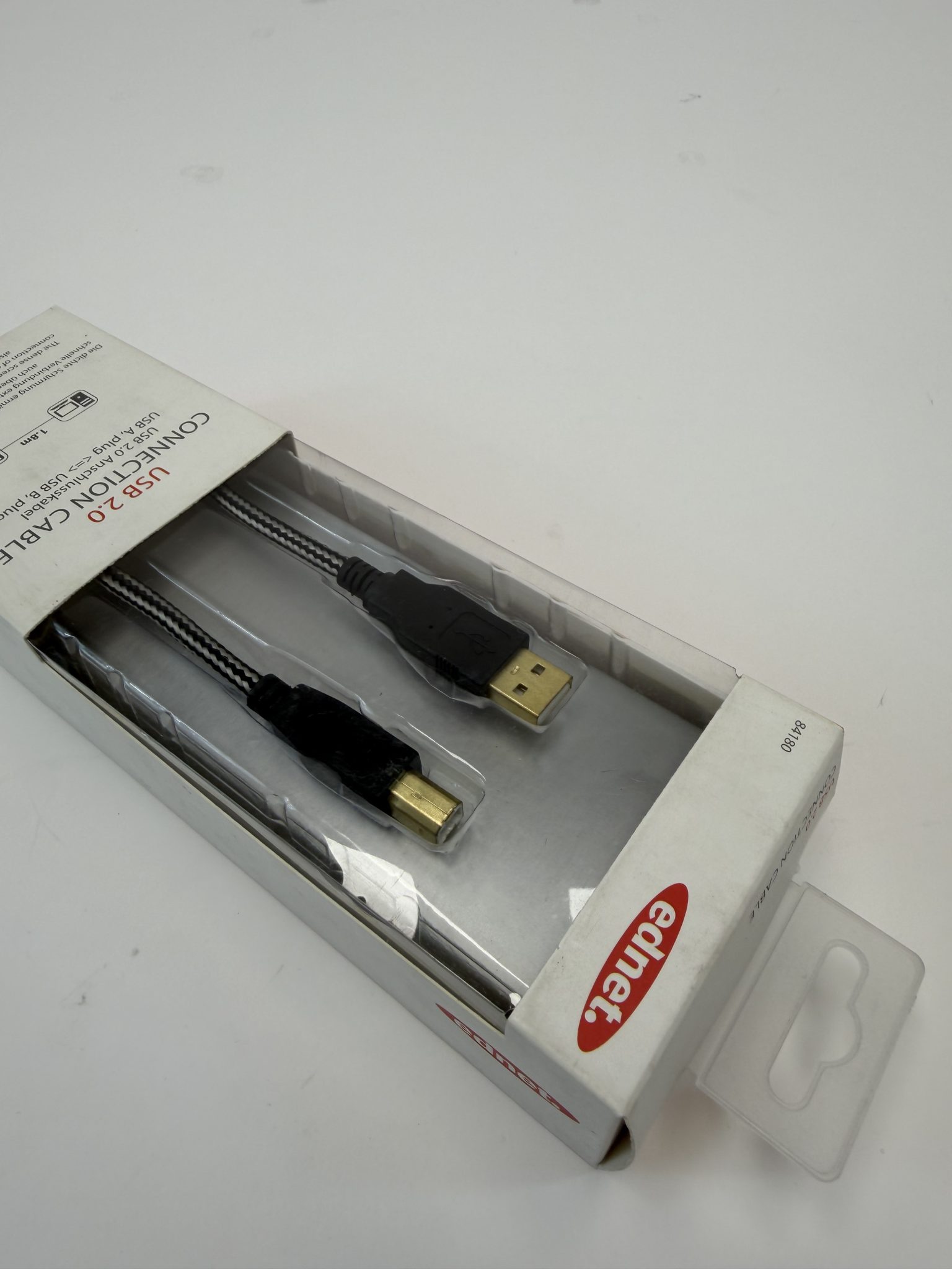 Ednet 84180 USB laidas spausdintuvui, USB-A – USB-B, 1,8 m