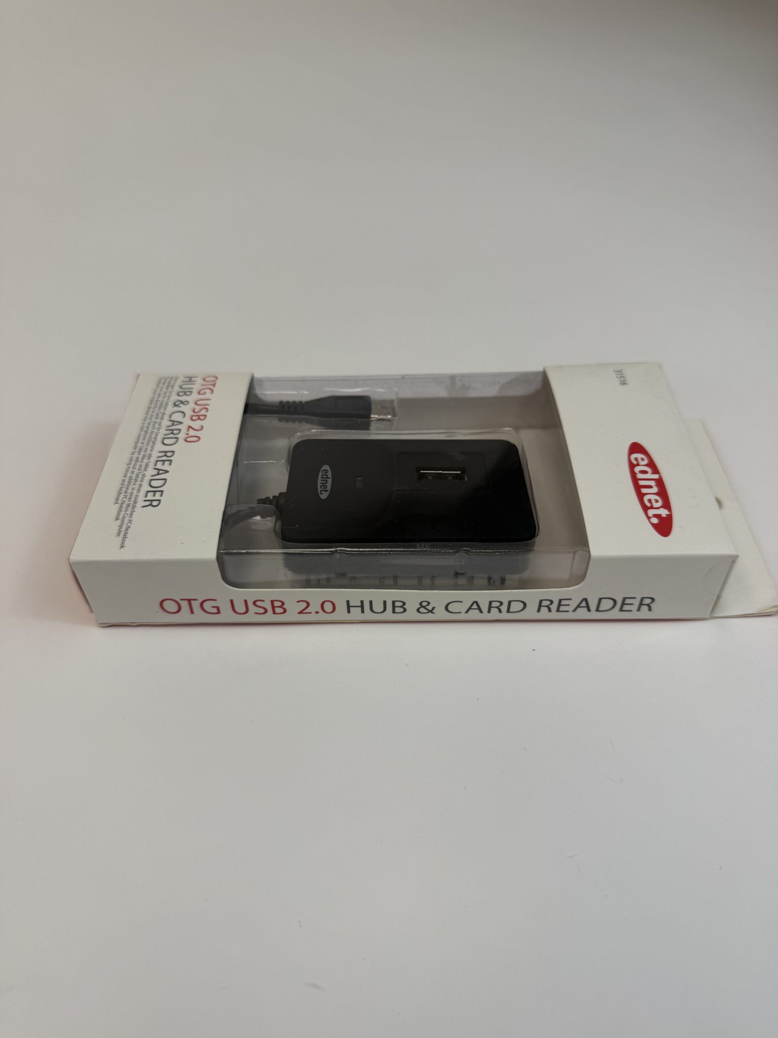 Ednet USB 2.0 šakotuvas su atminties kortelių skaitytuvu