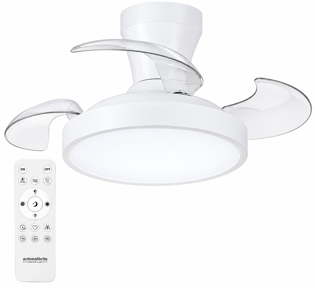 Activeallbrite lubinis ventiliatorius su LED apšvietimu